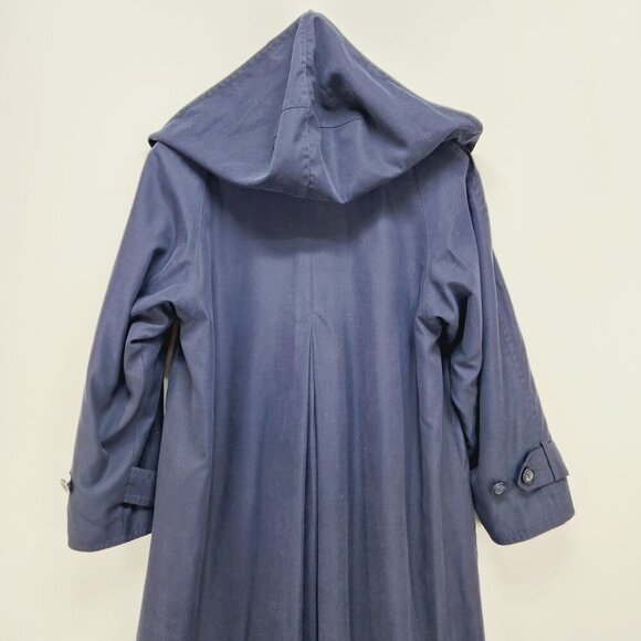 SOPHISTICATE PETITE  Navy Blue Thermal Double-Breasted Trench Coat Size 0 Womens - Picture 12 of 14